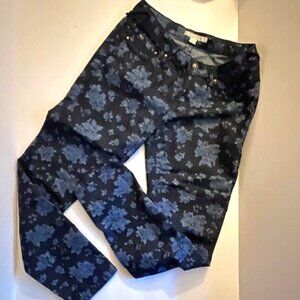 Boston Proper Blue Floral Jeans - Size 8